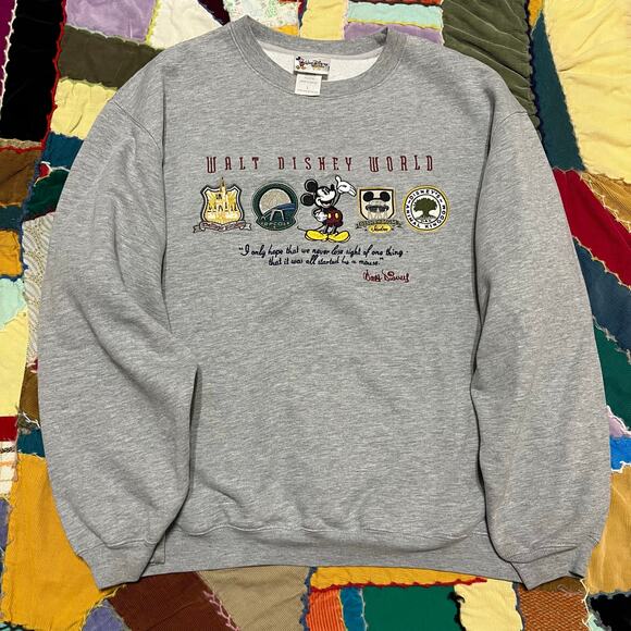 Vintage Disney ‘Walt Disney World’ Embroidered Grey Crewneck Large - Picture 2 of 7
